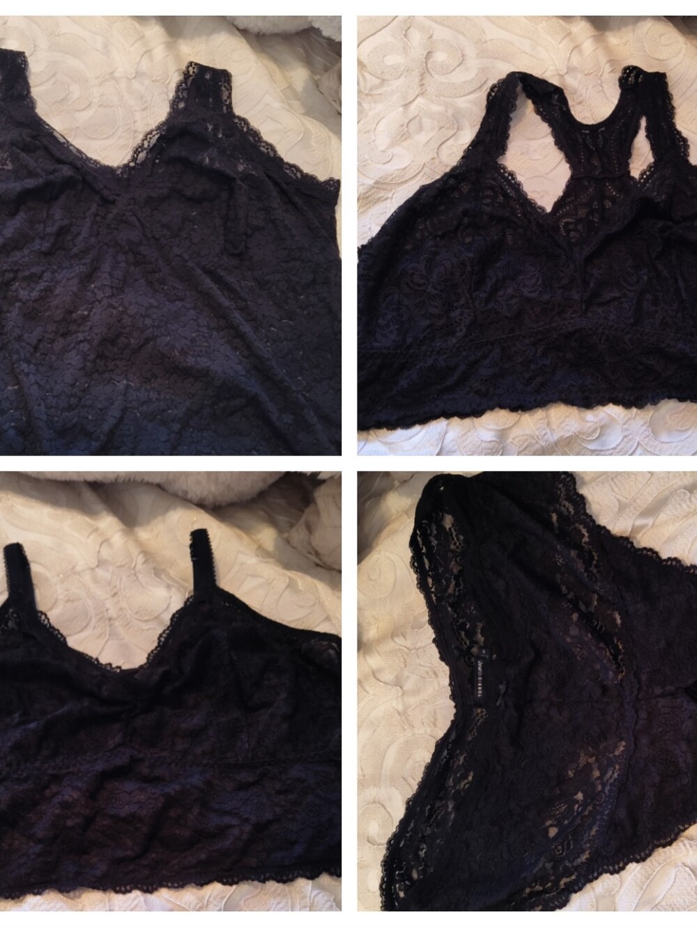 4 Pcs Torrid Sz 5 28W Black Sexy Lingerie Lace Stretch Tops 3 Bralettes 1 Panty